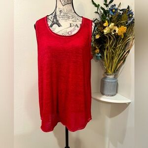 INC International Concepts Red Relaxed Tank Top Size Large